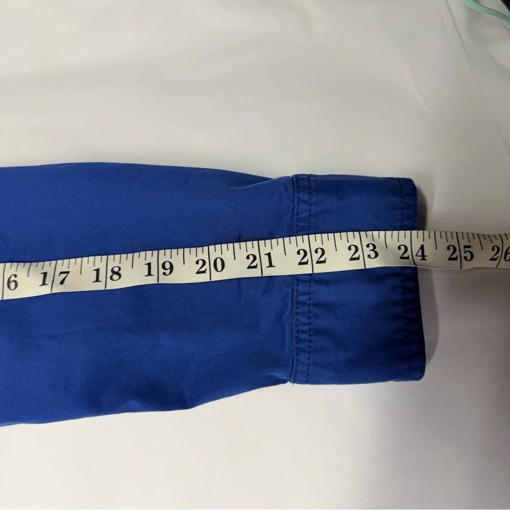Style & Co Blue Utility Jacket Drawstring Waist Zip Snap Front Size L - Picture 6 of 9